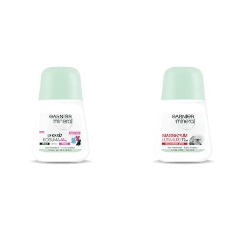 Garnier Mineral Lekesiz Koruma Roll-On Deodorant + Garnier Mineral Magnezyum Ultra Kuru Roll-On Deodorant