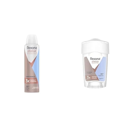 Rexona Clinical Protection Kadın Sprey Deodorant Confidence 150 ml ve Rexona Clinical Protection Kadın Stick Deodorant Shower Clean 45 ml