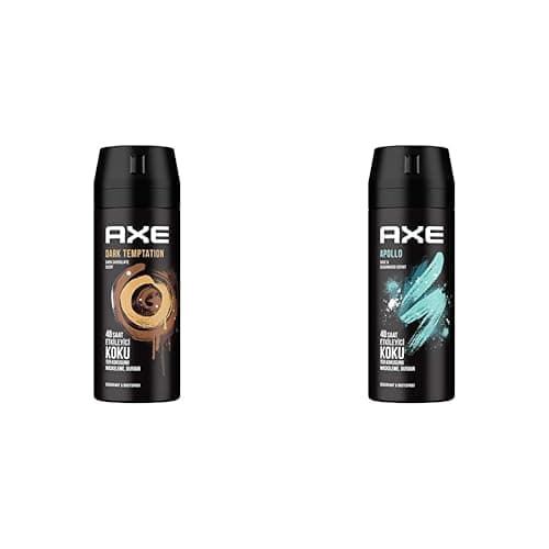 Axe Erkek Deodorant & Bodyspray Dark Temptation 48 Saat Etkileyici Koku (150 ml) ve Axe Erkek Sprey Deodorant Apollo 48 Saat Etkileyici Koku Vücut Spreyi 150 ml
