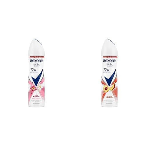 Rexona Kadın Sprey Deodorant Sexy Bouquet 72 Saat Kesintisiz Üstün Koruma 150 ml ve Rexona Kadın Sprey Deodorant Şeftali & Limon Otu 72 Saat Kesintisiz Üstün Koruma 150 ml