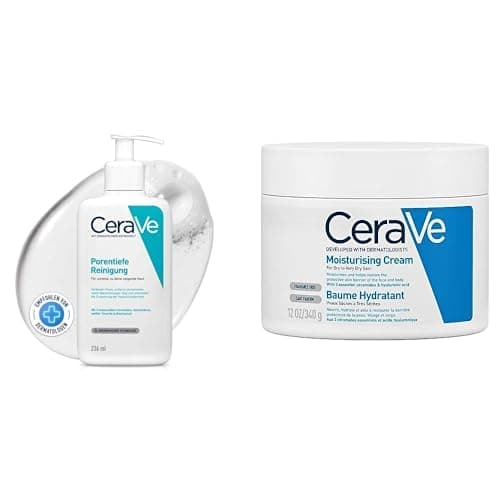 CeraVe Yağlı Ve Düzensiz Ciltler İçin Yüz Temizleme Jeli 236 Ml ve CeraVe Moisturising Cream - Nemlendirici Bakım Kremi 340gr