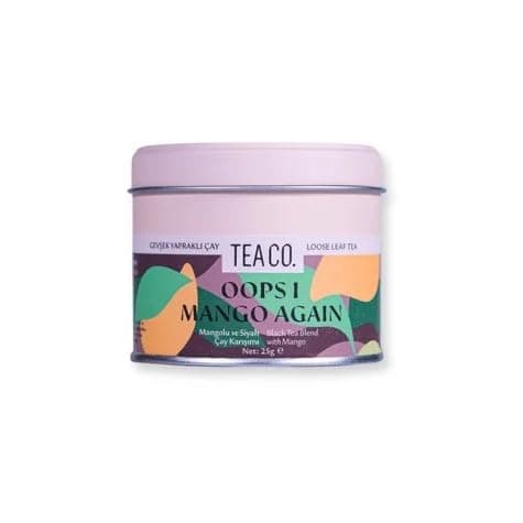 TEA CO. Oops I Mango Again Poşet Çay, Metal Kutu 25 g