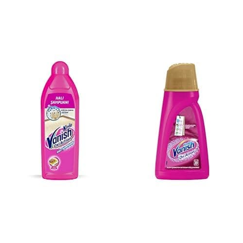 Vanish Kosla Zorlu Lekelere Özel Leke Çıkarıcı Halı Yıkama Şampuanı 850 ml ve Vanish Kosla Multipower Renkliler için Leke Çıkarıcı ve Çamaşır Deterjanı Güçlendirici Sıvı (1 x 1000 ml)