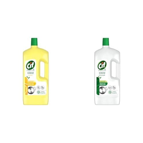 Cif Krem Yüzey Temizleyici Limon Kokulu Yağ ve Kireç Sökücü Leke Çıkarıcı 1500 ML ve Cif Krem Yüzey Temizleyici Amonyaklı Yağ ve Kireç Sökücü Leke Çıkarıcı 1500 ML