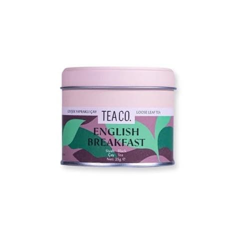 TEA CO. English Breakfast Dökme Çay, Metal Kutu 25 g