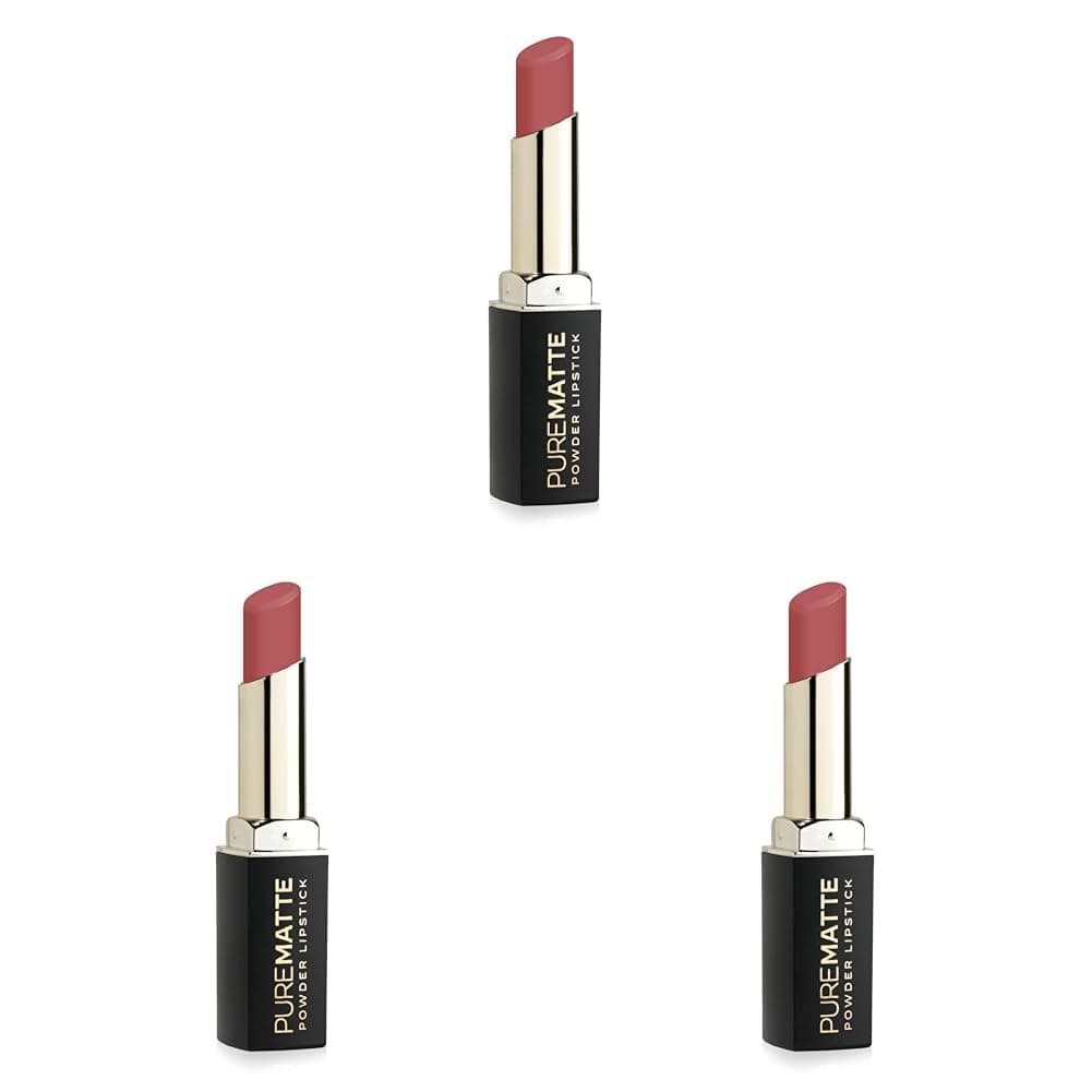Golden Rose Pure Matte Powder Lipstick No: 105 - Nemlendirici Pudramsı Mat Ruj (3 paketi)