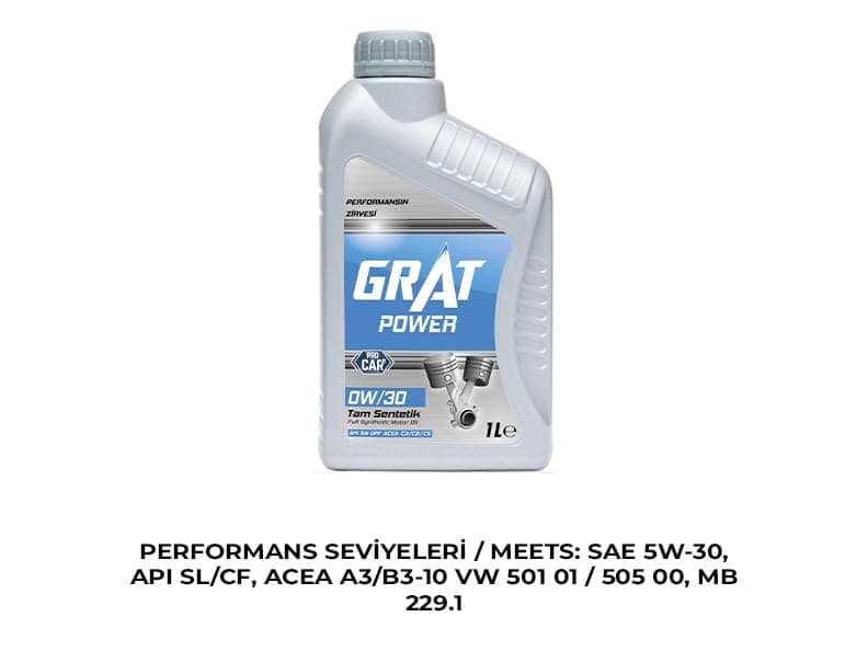 Grat Motor Yağı 1 Litre 0W30 Partiküllü Tam Sentetik Api Sn Dpf Acea C3-16 / C2-16-/ C5-16