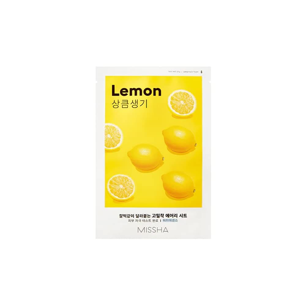 MISSHA Limon Özlü Koyu ve Mat Ciltler İçin Aydınlatıcı Yaprak Maske (1ad) Airy Fit Sheet Mask Lemon