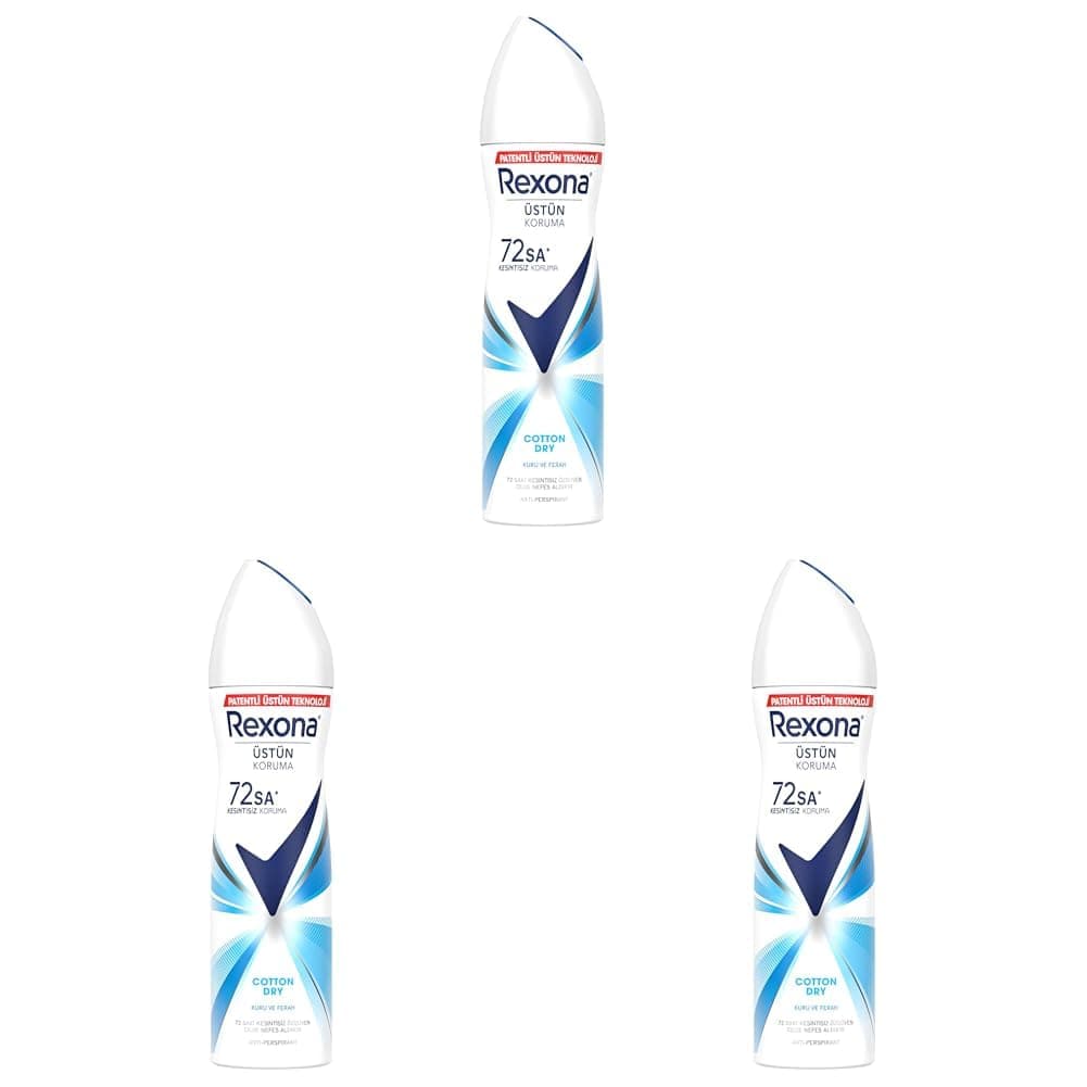 Rexona Kadın Sprey Deodorant Cotton Dry 150 ml (3 paketi)
