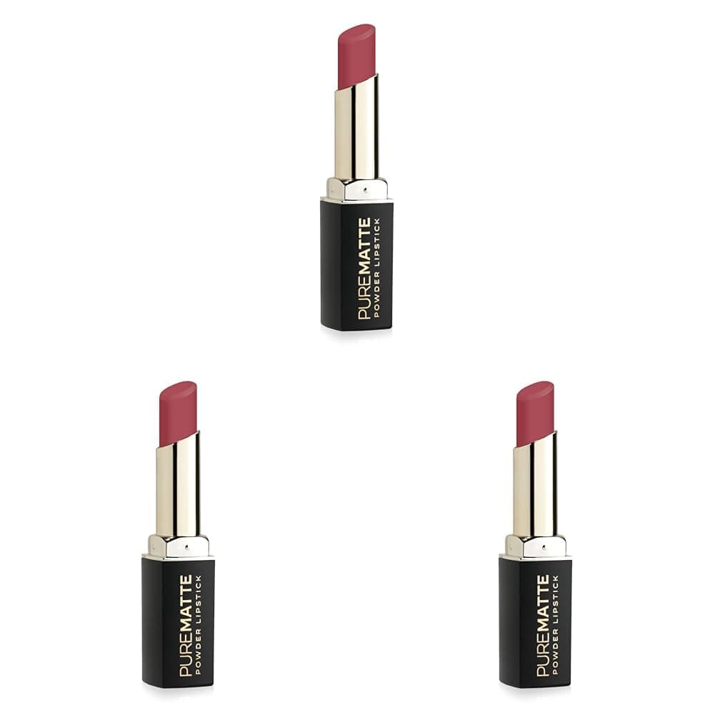 Golden Rose Pure Matte Powder Lipstick No: 124 - Nemlendirici Pudramsı Mat Ruj (3 paketi)