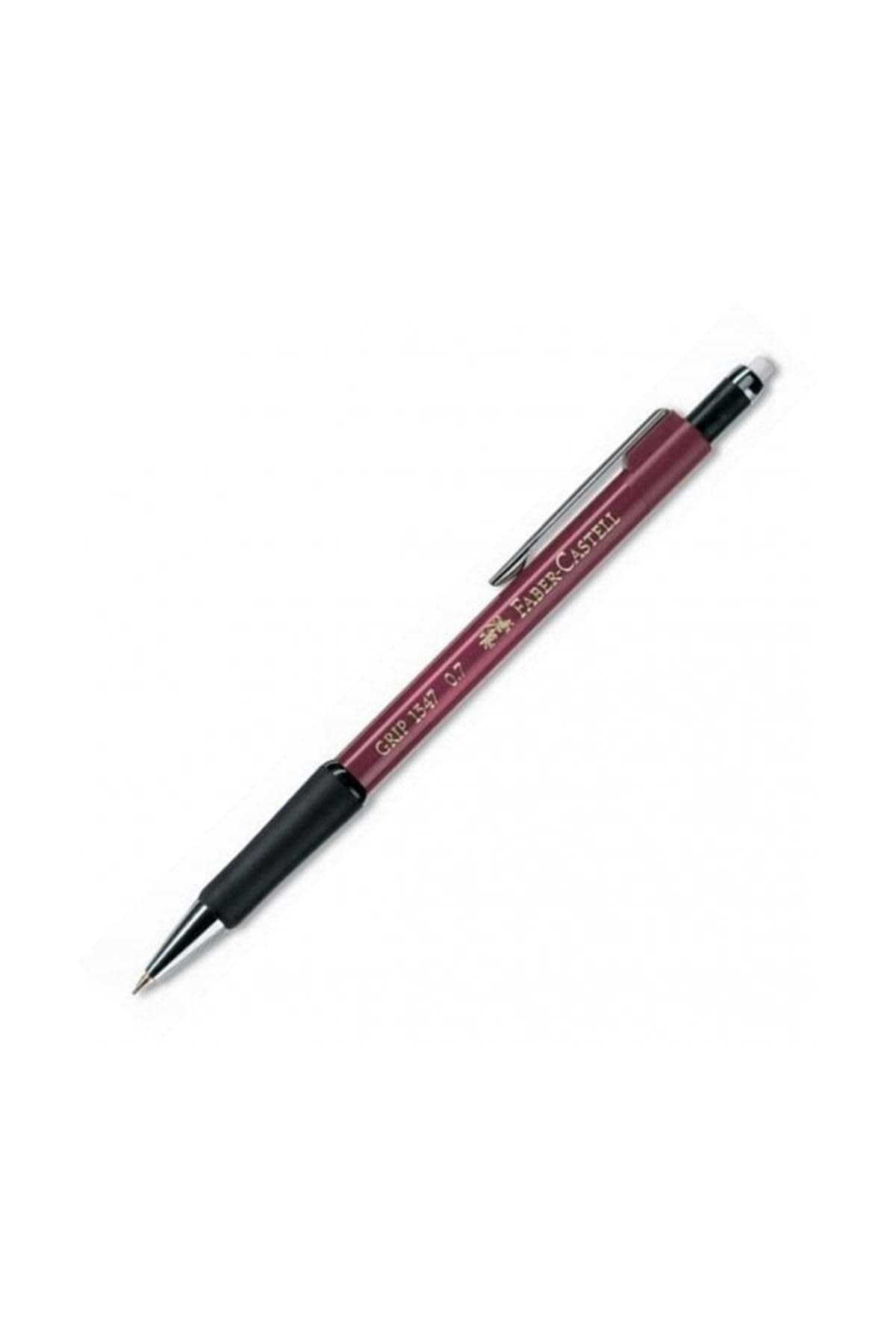 Faber-Castell Grip 1347 Versatil Kalem, 0.7 mm, Bordo, Ergonomik Tutuş, Yaylı Uç, Uzun Silgi, Modern Tasarım