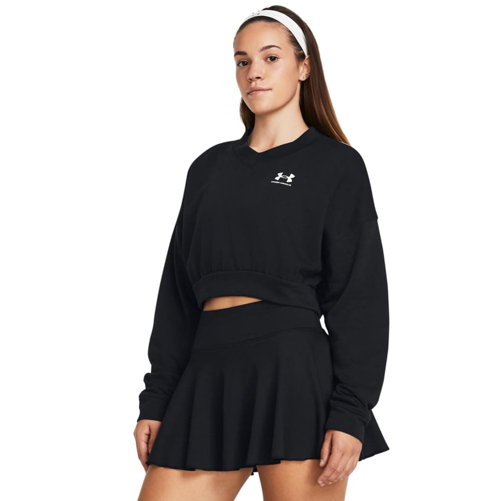 Rakip Terry Büyük Boy Kırpılmış Bisiklet Yaka Sweatshirt Sweatshirt Kadın