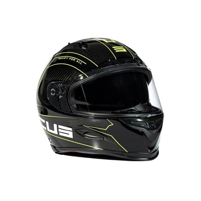 ZEUS ZS-1800B Motosiklet Kaskı Kapalı Kask Gloss Carbon AM8 Fluo Yellow L