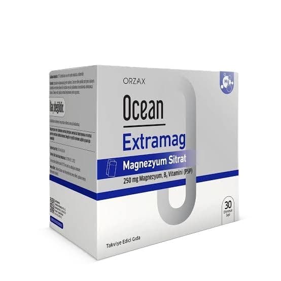 Orzax Ocean Extramag 250 Magnezyum Sitrat + P5P 30 Saşe