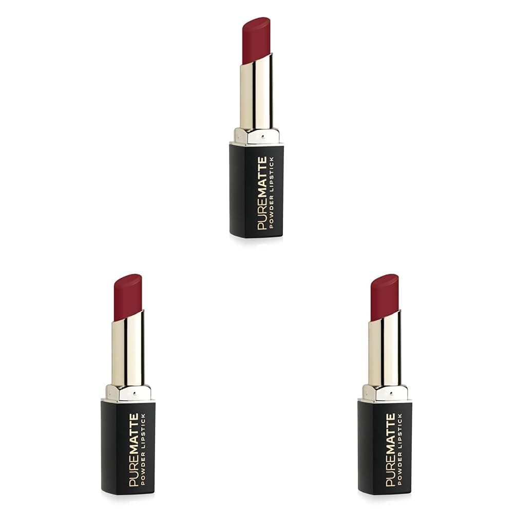 Golden Rose Pure Matte Powder Lipstick No: 127 - Nemlendirici Pudramsı Mat Ruj (3 paketi)