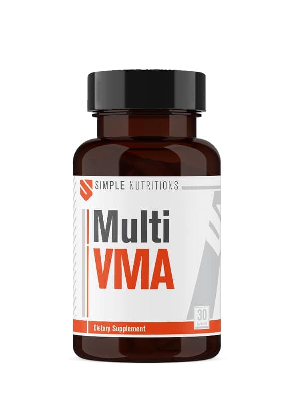 Simple Nutritions Multi VMA – Multivitamin & Multimineral Takviye | 30 Kapsül | Vitamin D3, C, B12, Çinko, Magnezyum, Ginseng, Koenzim Q10, Beta Glukan