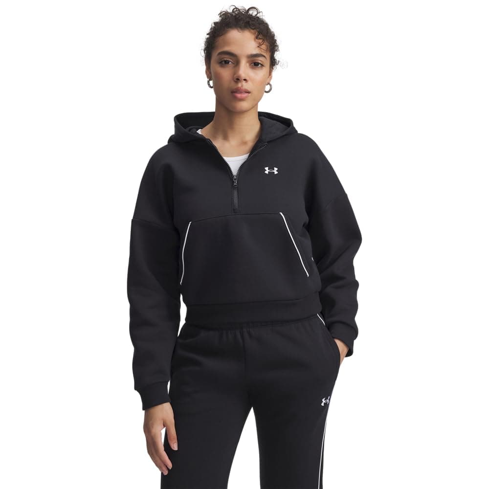 Rival Fleece Piped Half Zip Hoodie Sweatshirt Kadın