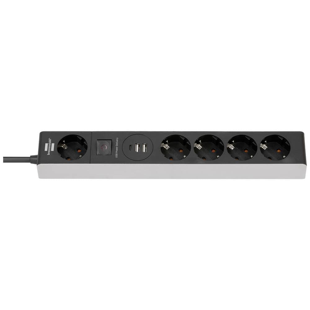 Brennenstuhl 4 +1 Soketli 2 USB li 1 Type-C Grişli 1,5 Metre Kablolu Priz