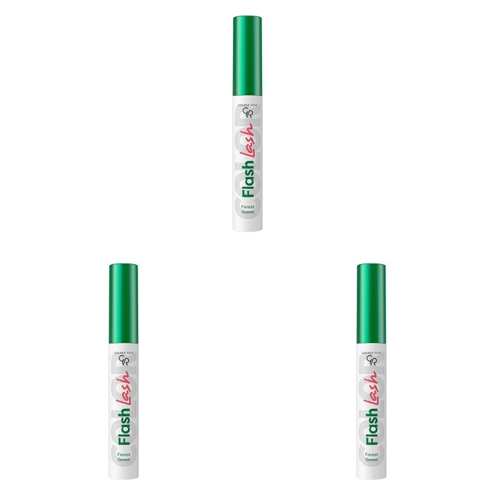 Golden Rose Flash Lash Colered Mascara No: 02 Forest Green - Renkli Maskara (3 paketi)