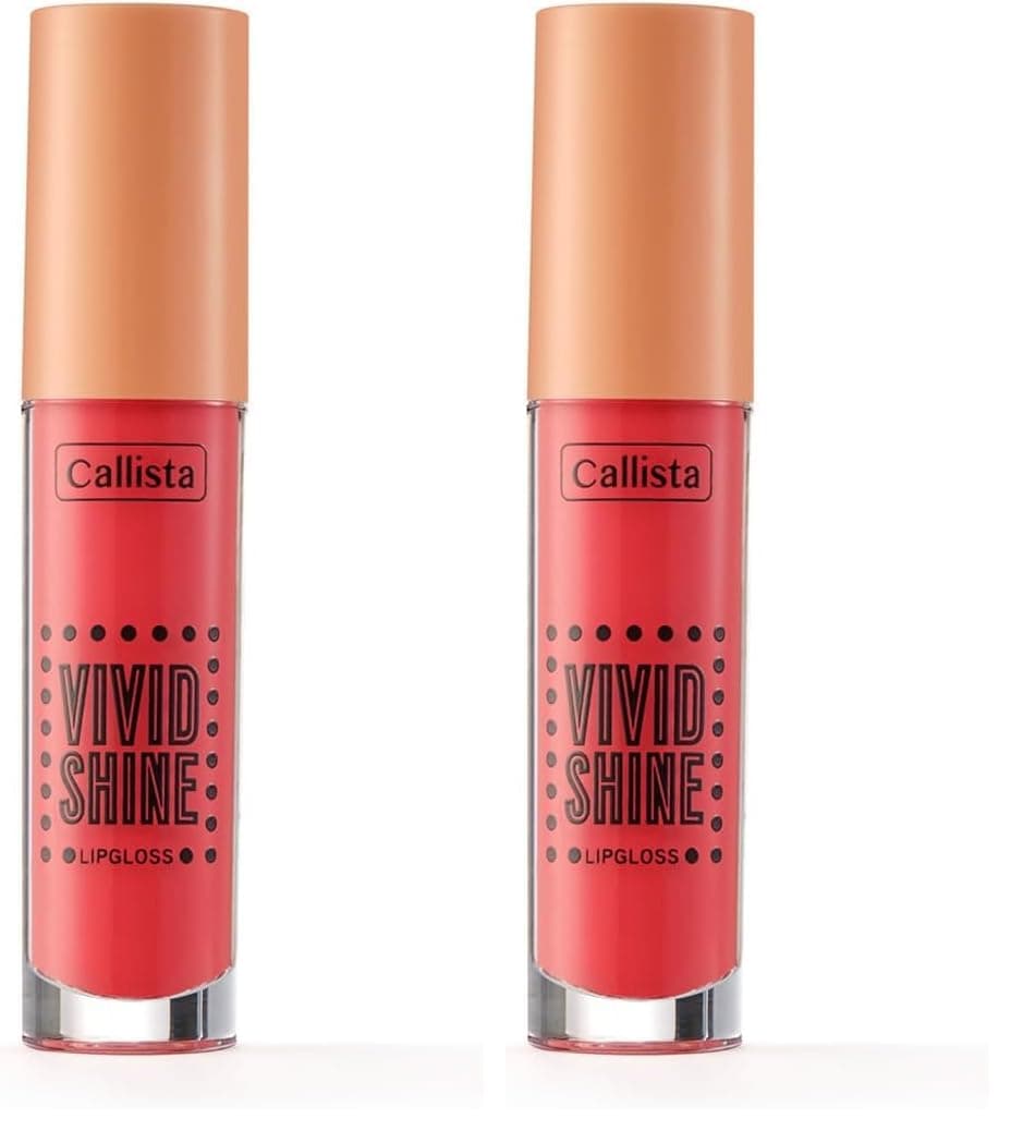 Callista Vivid Shine Lipgloss Nemlendiricili Dudak Parlatıcısı 102 Candied Peach, Turuncu 2li paket