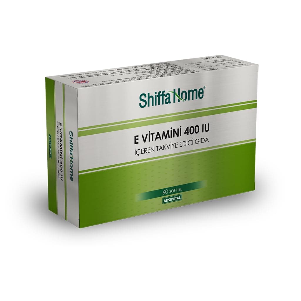 Shiffa Home E Vitamini 400 IU 700 mg – 60 Softjel | Güçlü Antioksidan Koruma | Alfa-Tokoferol Formu | Hücre Sağlığı ve Bağışıklık Desteği