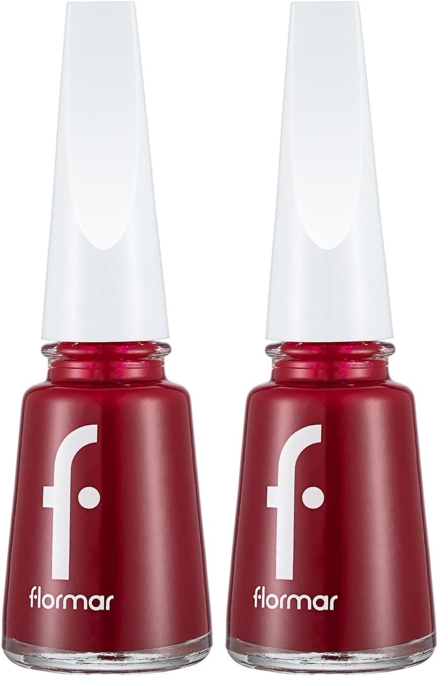 Flormar Klasik Parlak Bitişli Yüksek Pigmentli Oje Nail Enamel 406 Dark Red New (2 paketi)