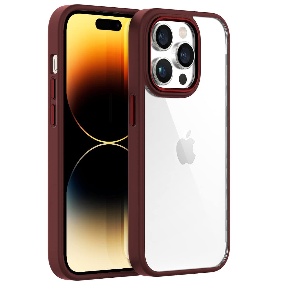 BUFF LABS iPhone 14 Pro New Air Bumper Kılıf, Koruyucu Telefon Kılıfı (Bordo)