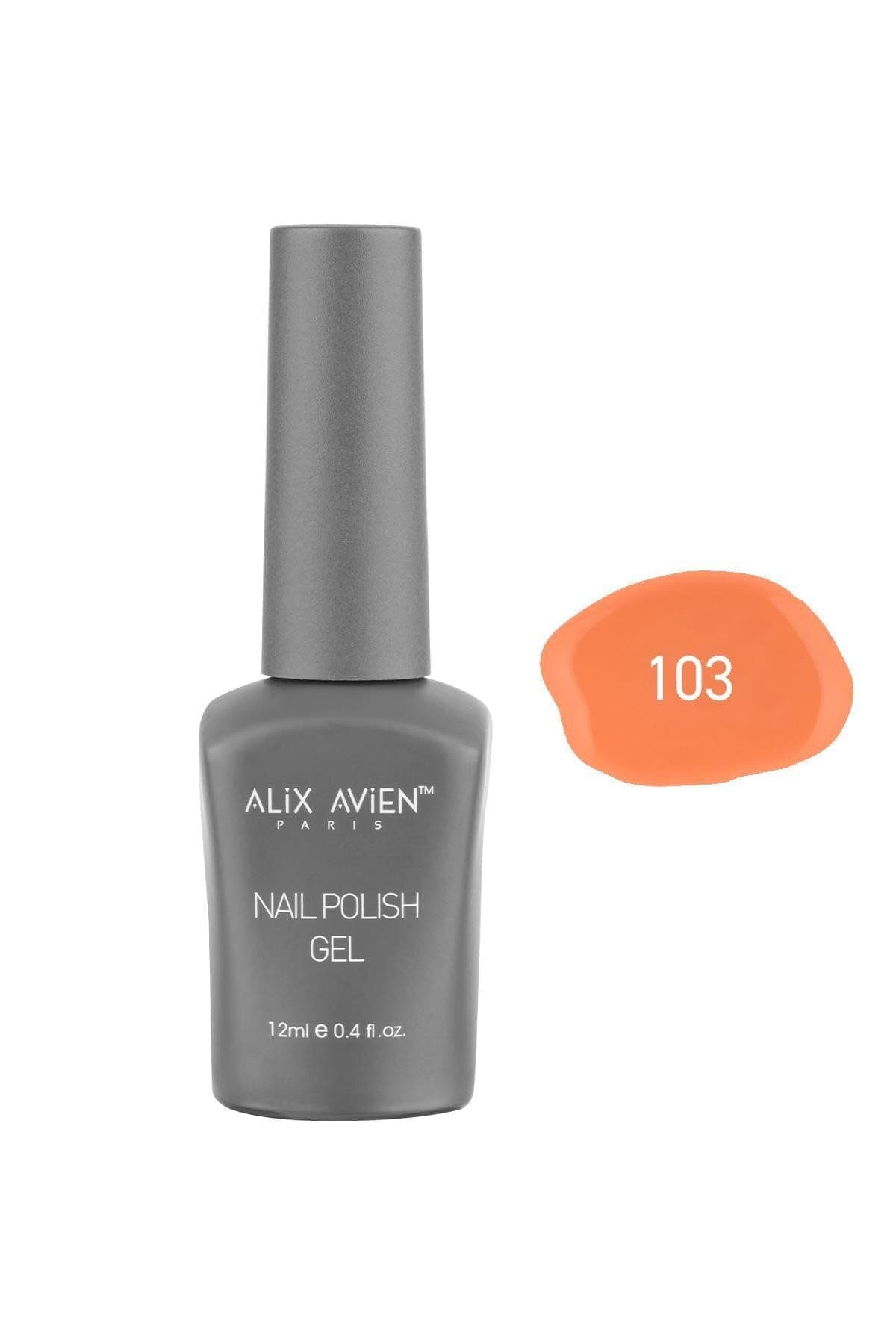 ALIX AVIEN Turuncu Yavruağzı Kalıcı Oje 103-Yoğun Renk Veren Jel Oje 12 ml-Nail UV Gel Polish 103