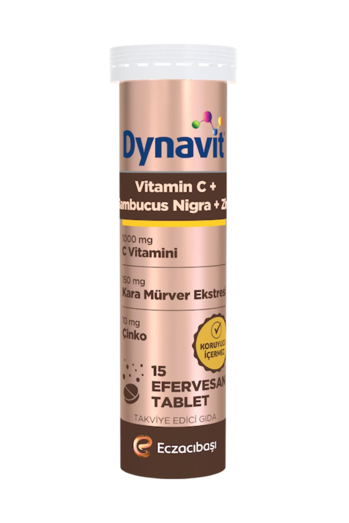 Dynavit Vitamin C & Sambucus Nigra & Çinko 15 Efervesan Tablet - Bağışıklık - Karışık Meyve Aromalı