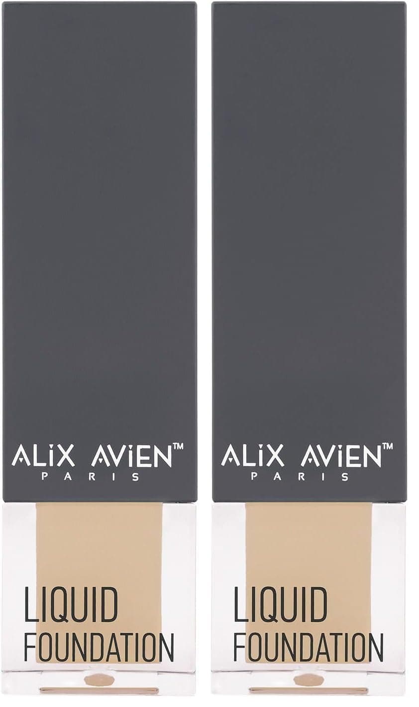 ALIX AVIEN Liquid Foundation 304 Buff-likit Fondöten Ten Makyajı-doğal Parlak Etki Kremsi Yapı-spf 35 (2 paketi)