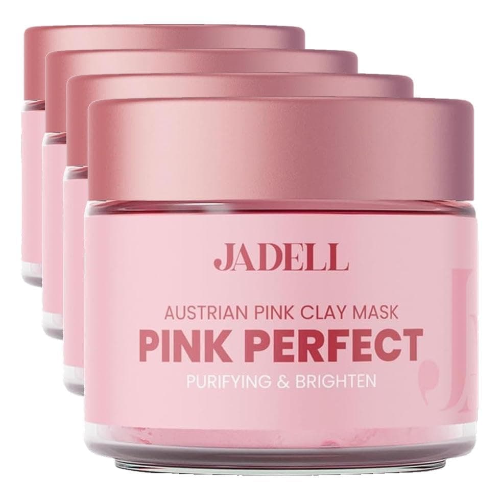 Jadell Pembe Kil Maskesi ve Siyah Nokta Karşıtı, Arındırıcı, Gözenek Sıkılaştırıcı Cilt Bakım Maskesi, 100ml (4 paketi)
