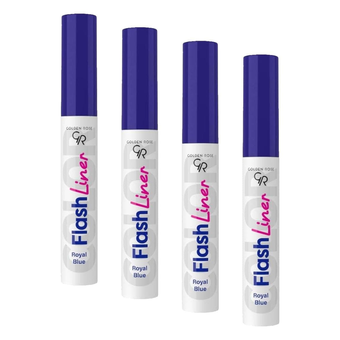 Golden Rose Flash Liner Colored Eyeliner - 104 Royal Blue - Renkli Likit Eyeliner (4 paketi)