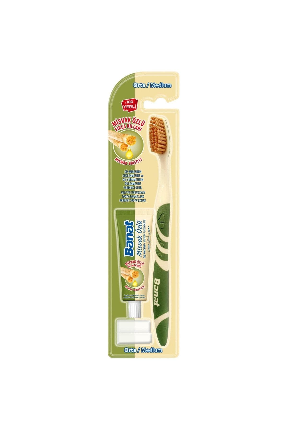 Banat Miswak Ağız Bakım Diş Macunu ve Orta Sertlikte Diş Fırçası