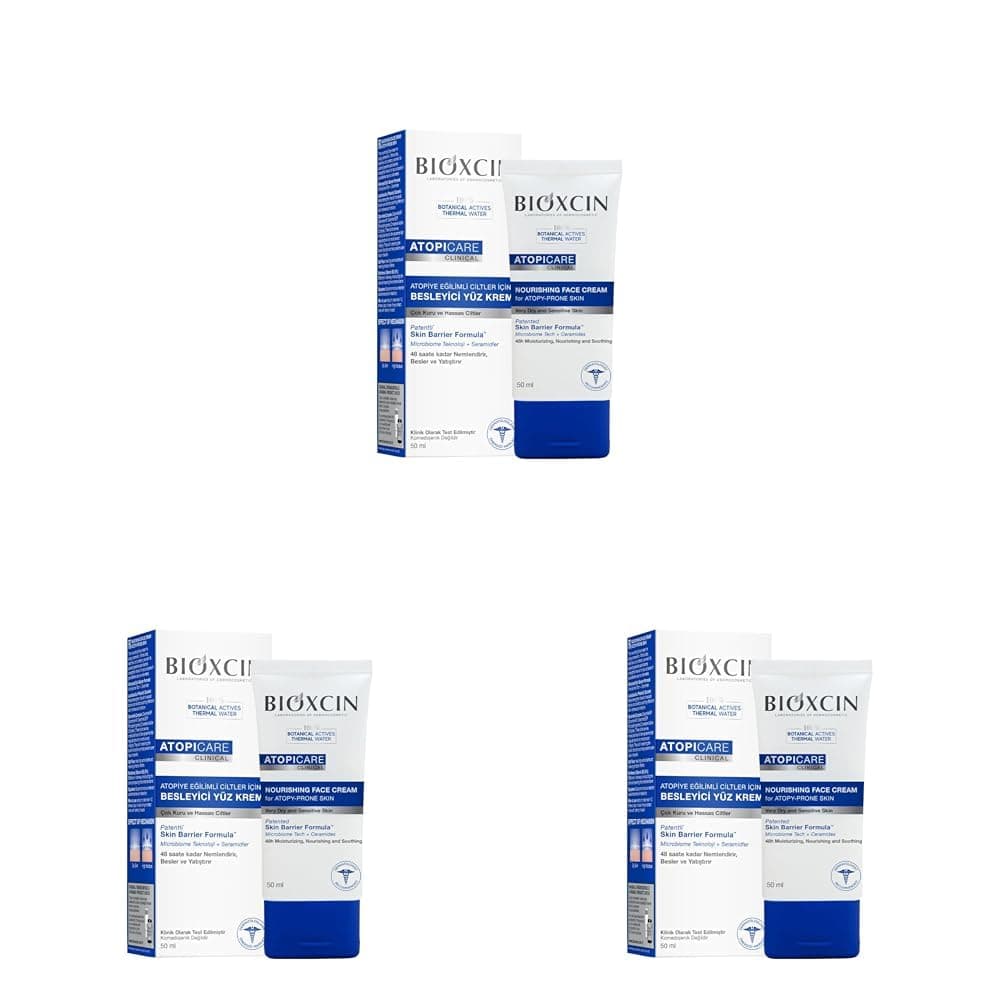 Bioxcin Atopicare Besleyici Krem 50 ml – Atopiye Eğilimli Kuru Ciltler İçin, Seramid Kompleksli, Prebiyotik, Pantenol ve Skualen İçerikli Nemlendirici (3 paketi)