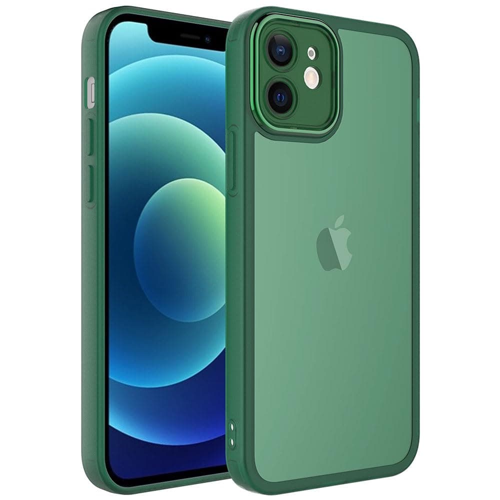 Zore Apple ile uyumlu iPhone 11 Kılıf Kamera Korumalı Transparan Zore Post Kapak Koyu Yeşil