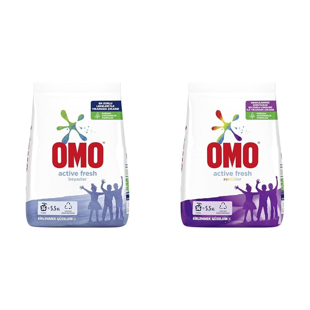 Omo Active Fresh 5,5 kg(1) Omo Active Fresh Renkliler için 36 Yıkama Toz Deterjan (1 x 5500 g)(1)