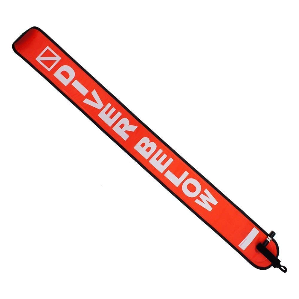 Scuba Choice Scuba Diving 1.2m Surface Marker Signal Tube with Plastic Clip, Orange