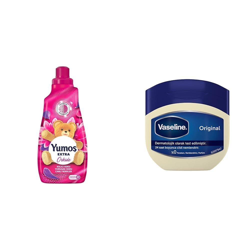 Yumoş Extra Orkide 60 Yıkama Konsantre Çamaşır Yumuşatıcısı (1 x 1440 ml)(3) Vaseline Nemlendirici Jel Original 100 ml(1)