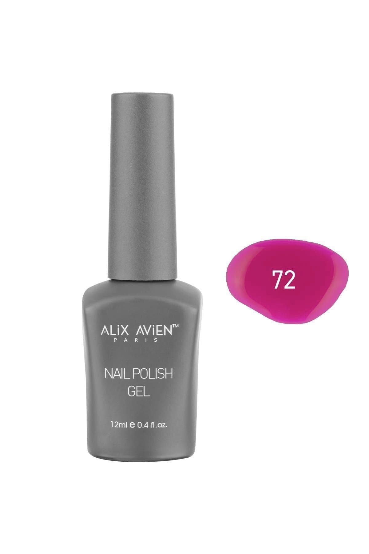 ALIX AVIEN Neon Fuşya Pembe Kalıcı Oje 72-Yoğun Renk Veren Jel Oje 12 ml-Nail UV Gel Polish 72