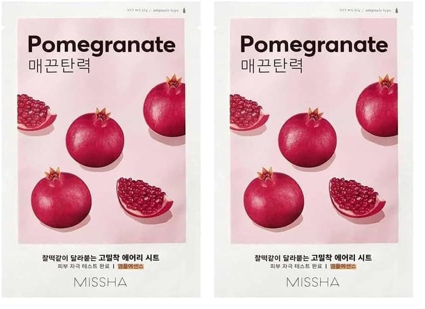 MISSHA Nar Özlü Yaşlanma Karşıtı Bakım Sunan Yaprak Maske (1ad) Airy Fit Sheet Mask Pomegranate 2li paket