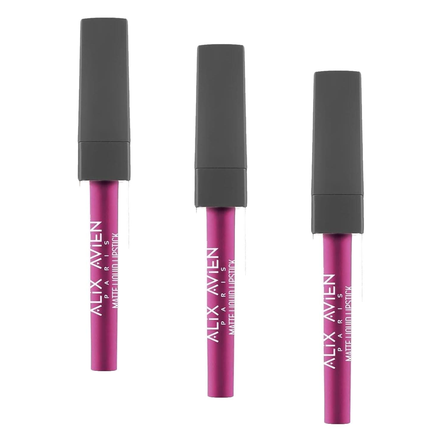 ALIX AVIEN Uzun Süre Kalıcı Kadifemsi Kuruma Yapmayan Mat Likit Ruj - Matte Liquid Lipstick 516 True Fuchsia (3 paketi)