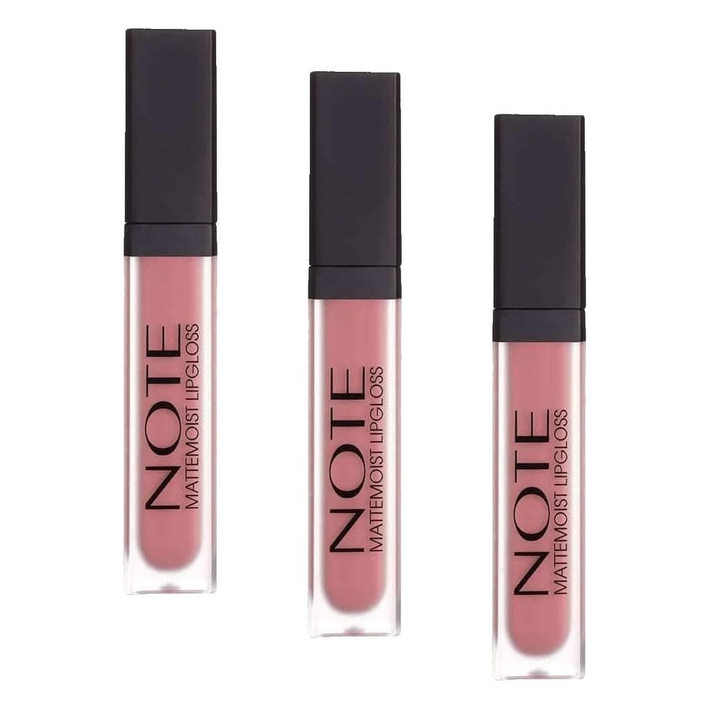 Note Cosmetics Mattemoist Lipgloss 410 Sandal Wood Yarı Mat Saten Bitişli Likit Ruj - Nude (3 paketi)