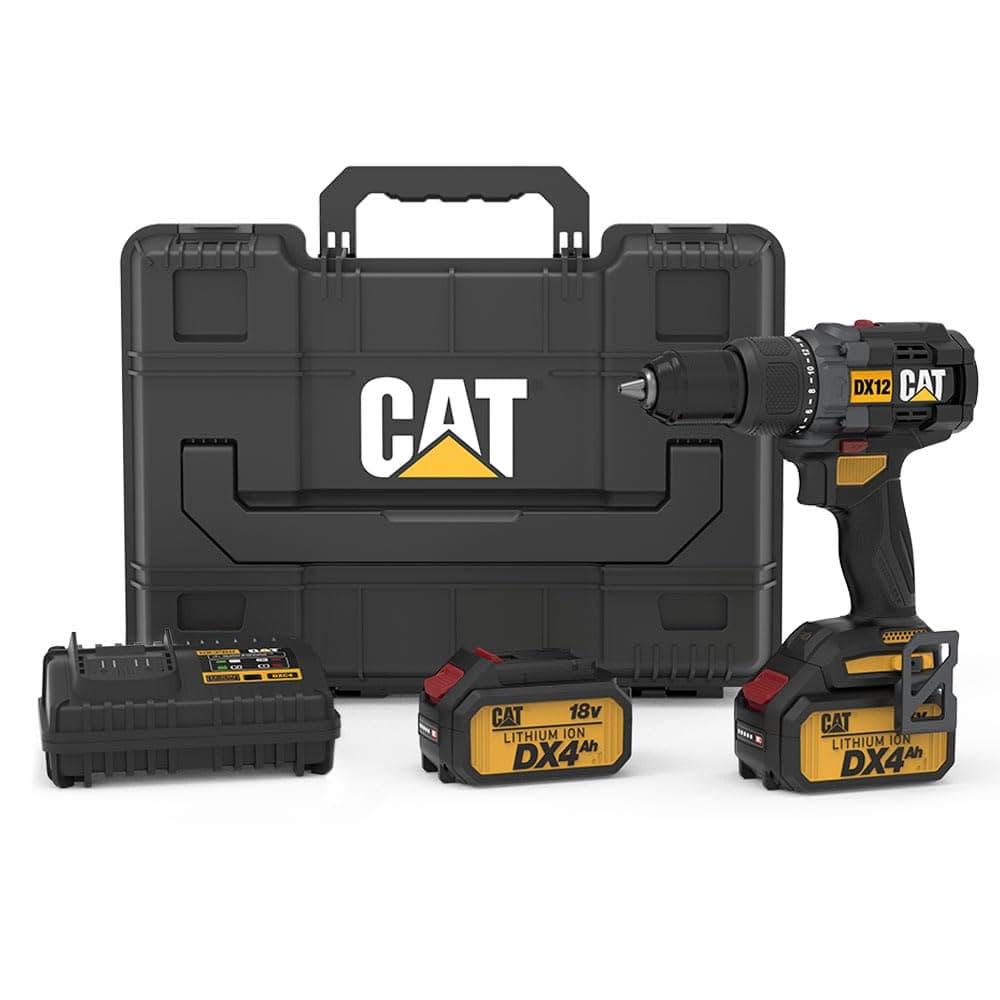CAT DX12.2 18 Volt/4.0Ah Li-ion Çift Akülü Kömürsüz Profesyonel Şarjlı Darbeli Matkap