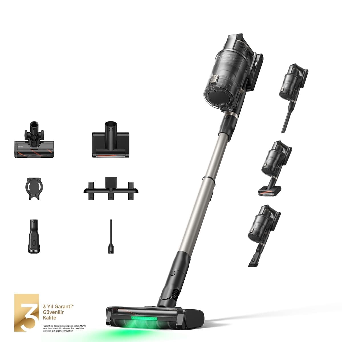 MOVA G70 Complete Kablosuz Dikey Süpürge, 225 AW Yüksek Emiş Gücü, Akıllı Otomatik Güç Ayarı, Anti-Tangle Dolaşma Karşıtı Fırça, Çok Amaçlı Ev ve Evcil Hayvan Süpürgesi, 3 Yıl Garanti