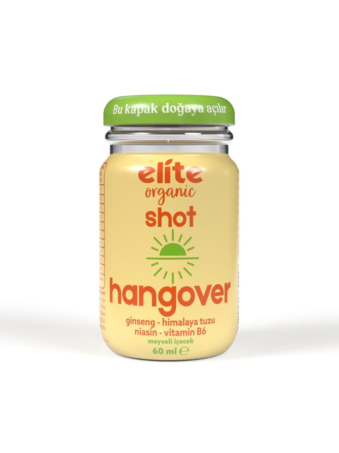 Hangover Shot Organik, 60 ml, Ginseng, Himalaya Tuzu, Niasin, Vitamin B6