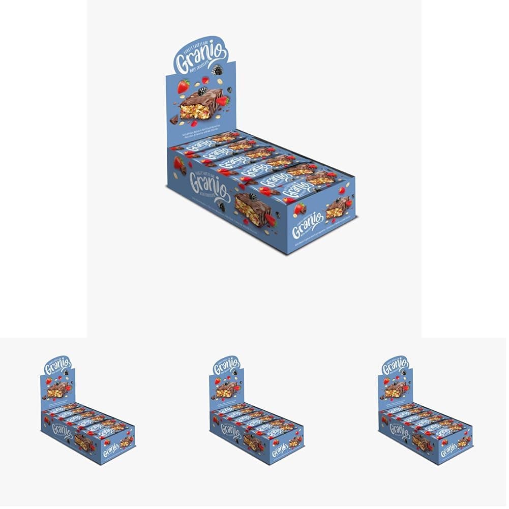 Hünnap Granio Kırmızı Meyveli 40 gr Çikolata Kaplamalı Bar 4lü paket