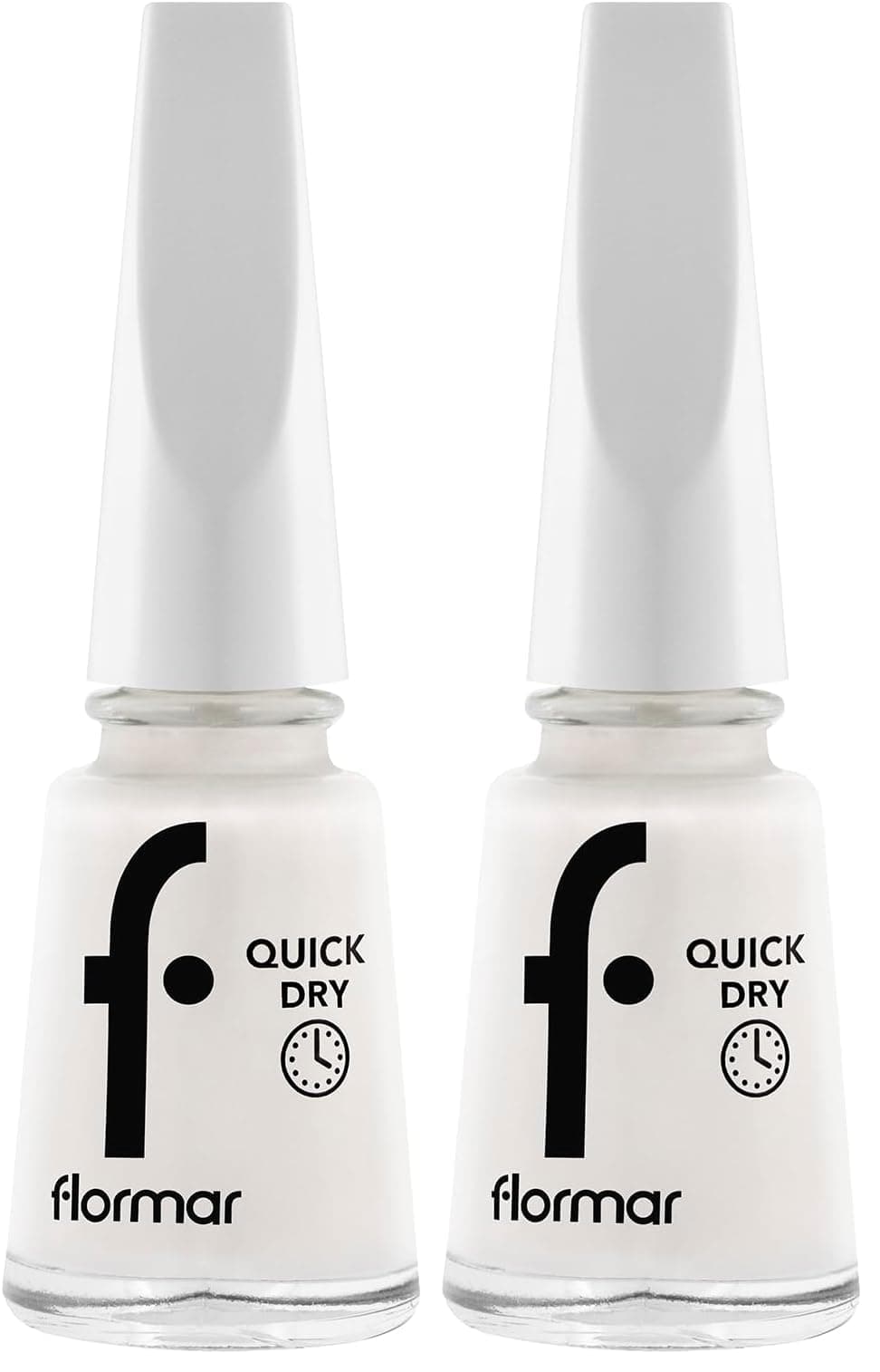 Flormar Quick Dry Hızlı Kuruyan İnce Yapılı & Parlak Bitişli Oje QD01 SNOW WHITE NEW (2 paketi)