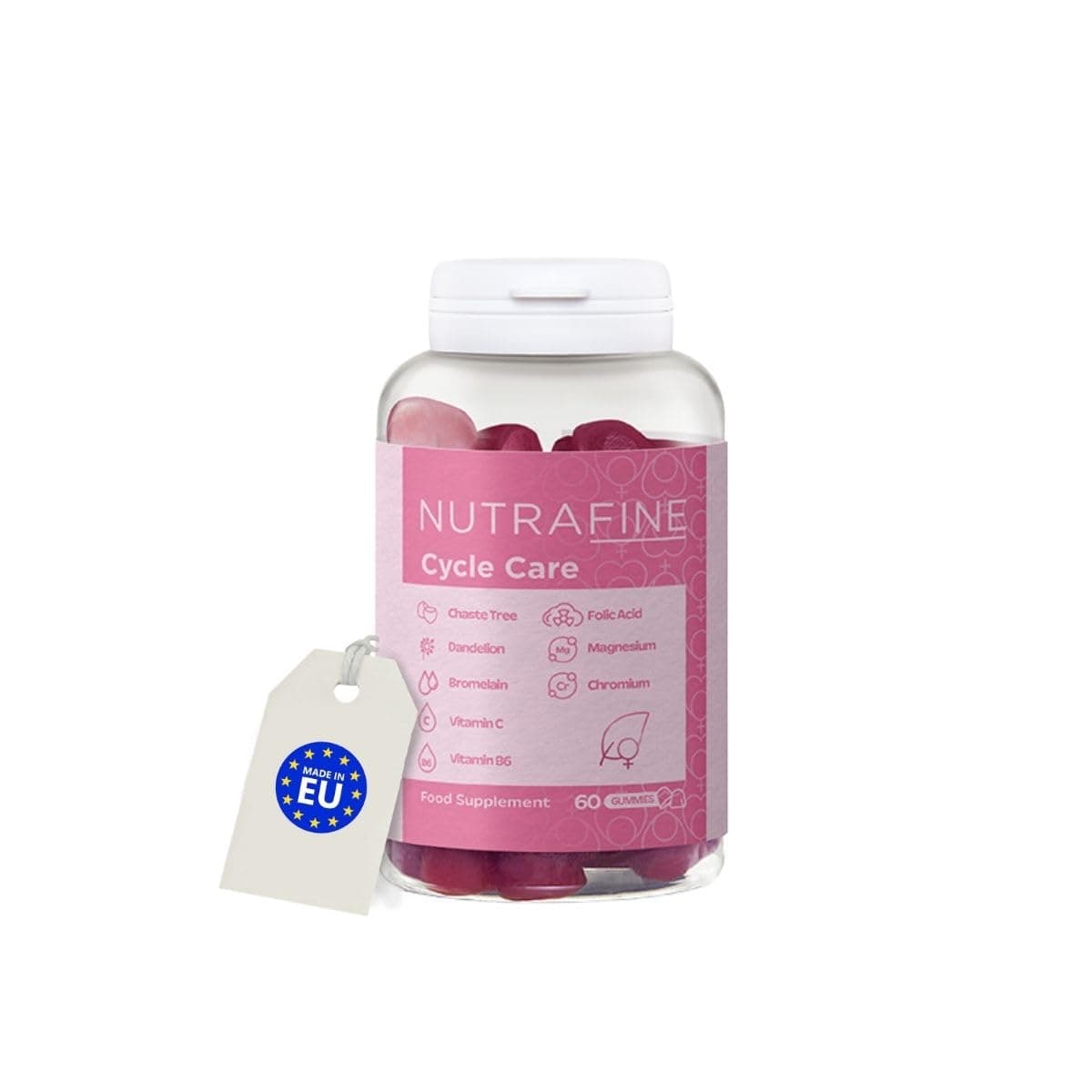 NUTRAFINE Cycle Care Gummy, Kadınlar için Özel Formül Çiğnenebilir Vitamin, PMS Destekleyici Gummies