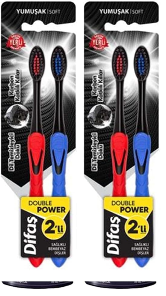 Difaş Double Power İkili Diş Fırçası (Yumuşak) (2 paketi)