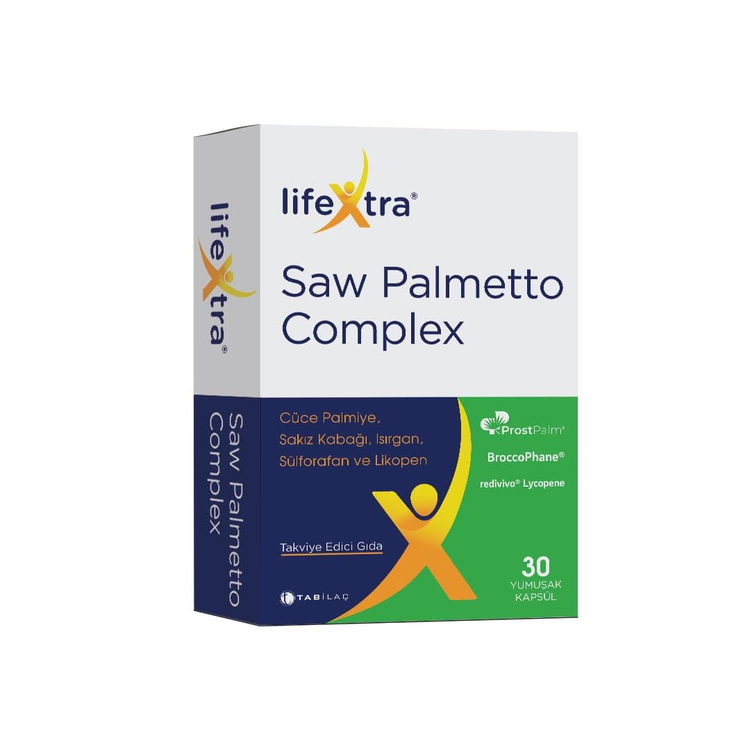 Lifextra Saw Palmetto Complex 30 Yumuşak Kapsül Cüce Palmiye Sakız Kabağı Isırgan Sülforafan Likopen